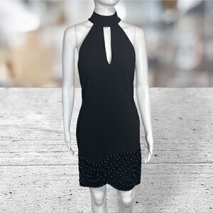 Sass & Bide Black Cut Out Halter Studded Dress